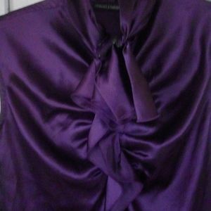 Feminine purple sateen blouse🏢
